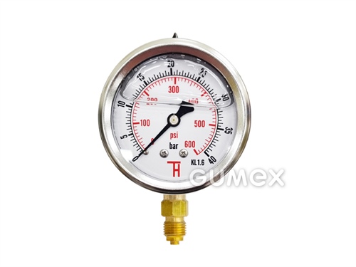 MANOMETER A VÁKUOMETER GLYCERÍNOVÝ - SPODNÝ VÝVOD